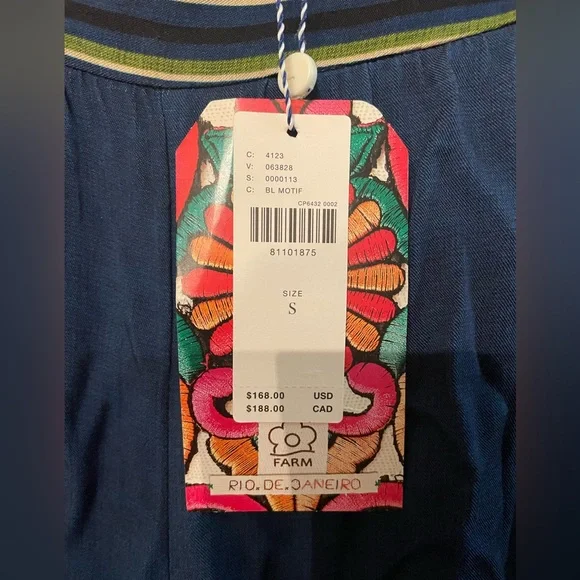 NWT Farm Rio X Anthro Blue Motif Pants - Picture 3 of 7